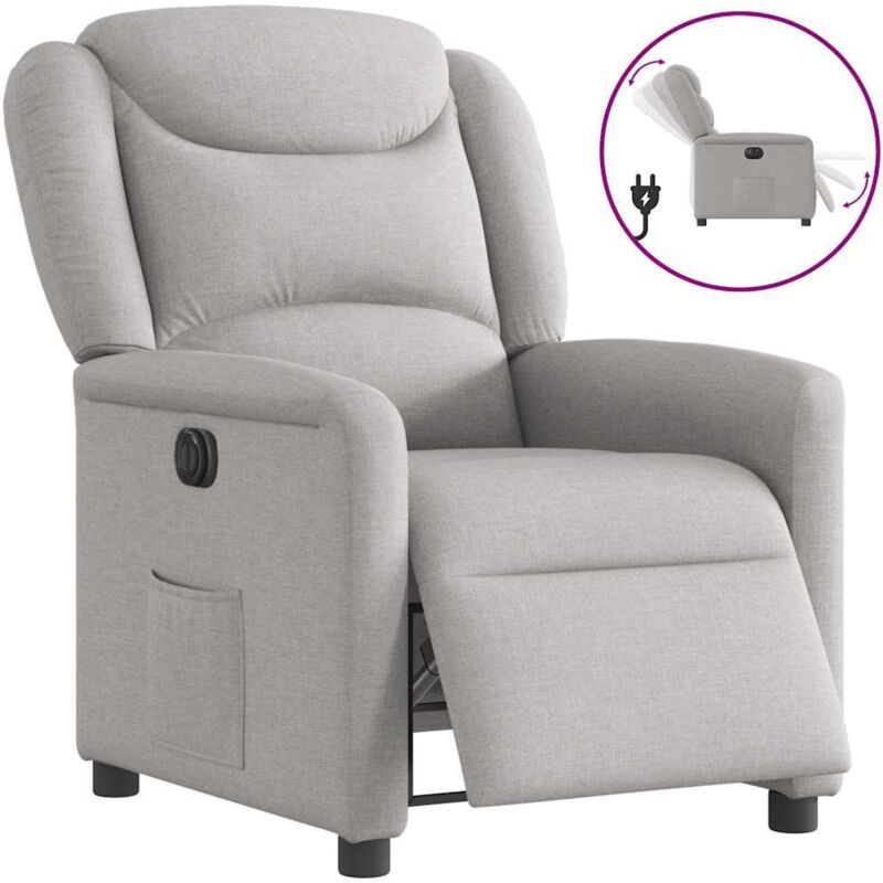 Vidaxl - Fauteuil inclinable électrique gris nuage tissu