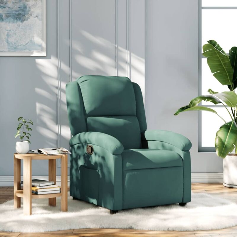 Fauteuil inclinable vert foncé velours - Vidaxl