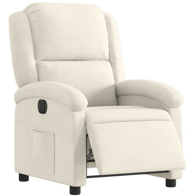 Fauteuil inclinable électrique Crème Velours - Vidaxl