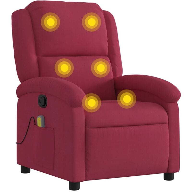 Vidaxl - Fauteuil de massage inclinable rouge bordeaux velours