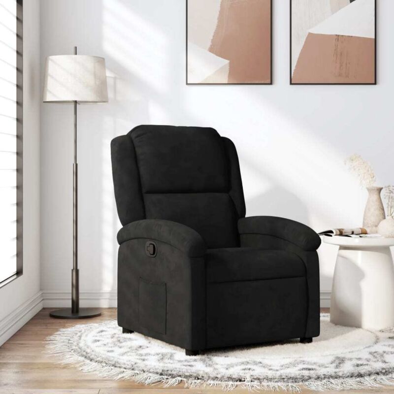 Fauteuil inclinable noir velours Vidaxl