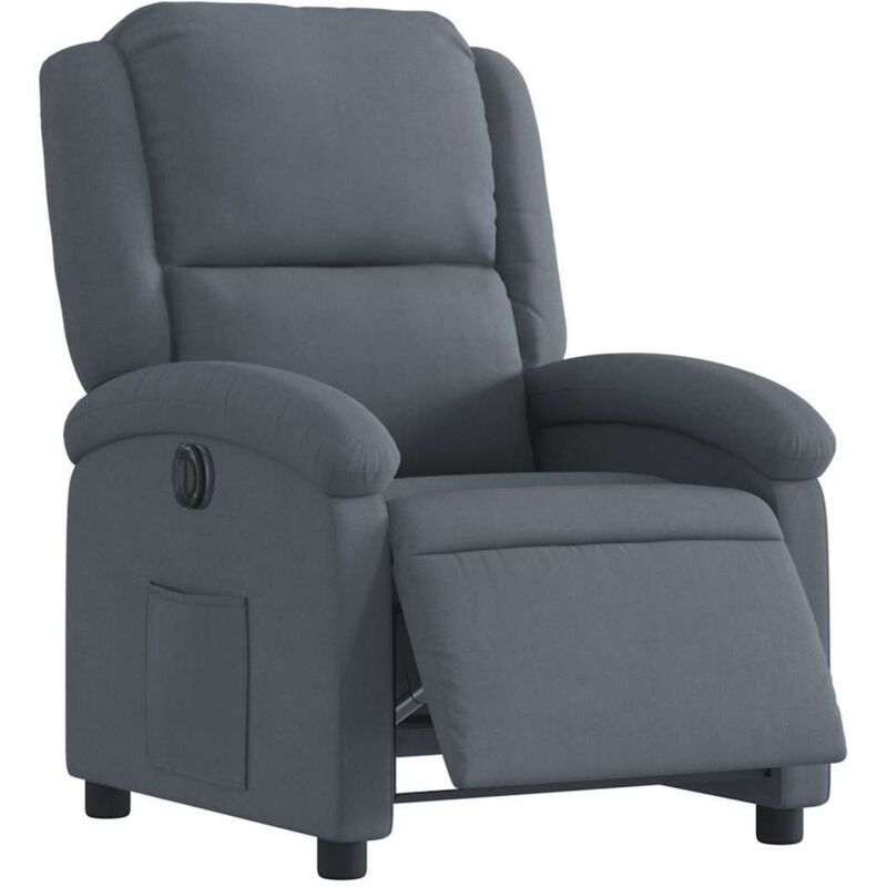 vidaXL Fauteuil électrique réglable tissu gris foncé