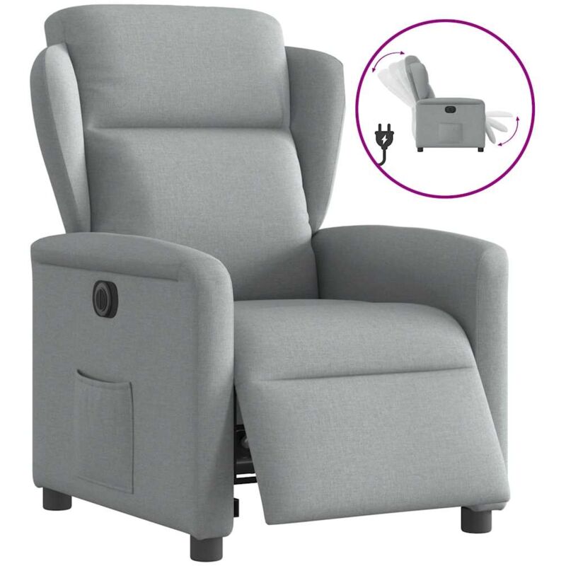 Vidaxl - Fauteuil inclinable électrique Gris clair Tissu