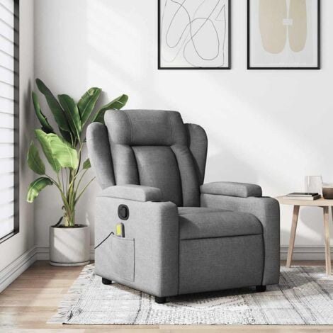 Fauteuil de massage inclinable Gris foncé Tissu vidaXL