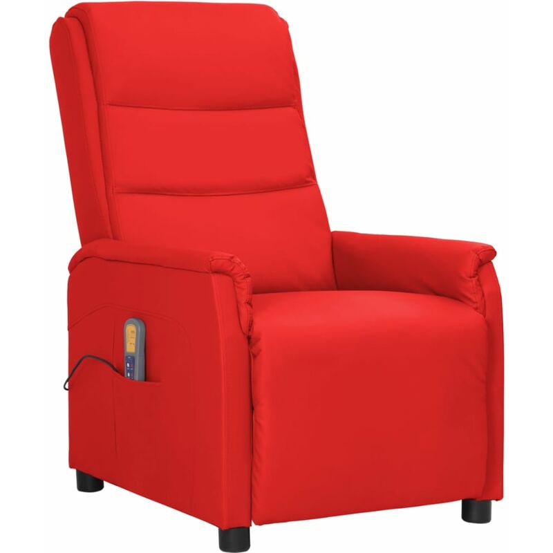 Fauteuil de massage inclinable Rouge Similicuir Vidaxl Rouge