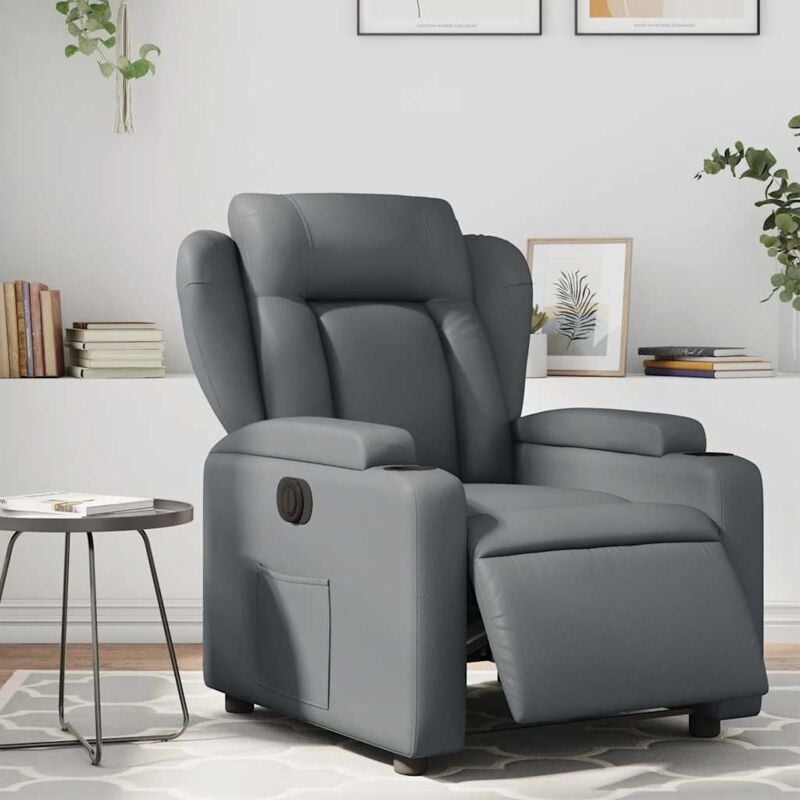 Vidaxl - Fauteuil inclinable électrique Gris Similicuir