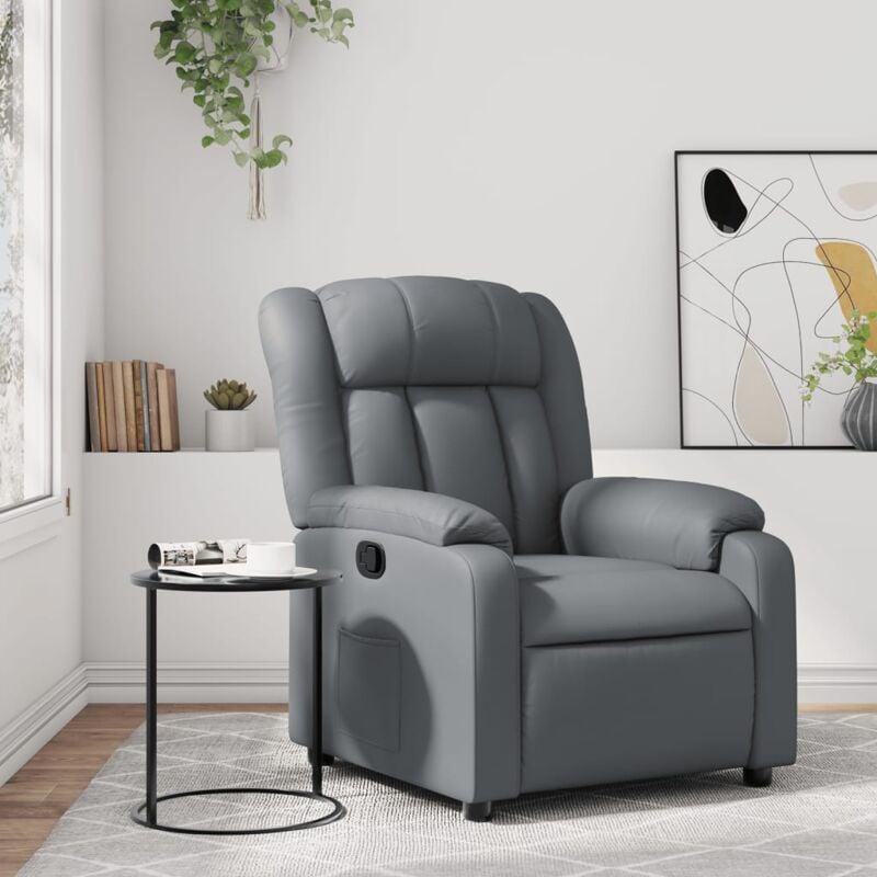 Fauteuil inclinable Gris Similicuir Vidaxl