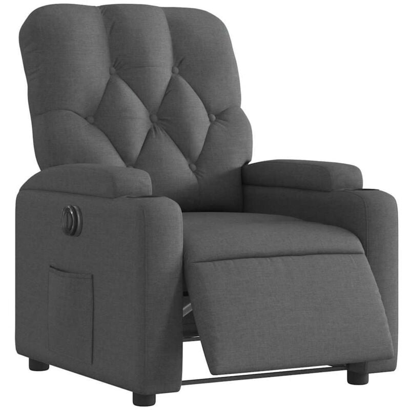 Vidaxl - Fauteuil inclinable électrique Gris foncé Tissu