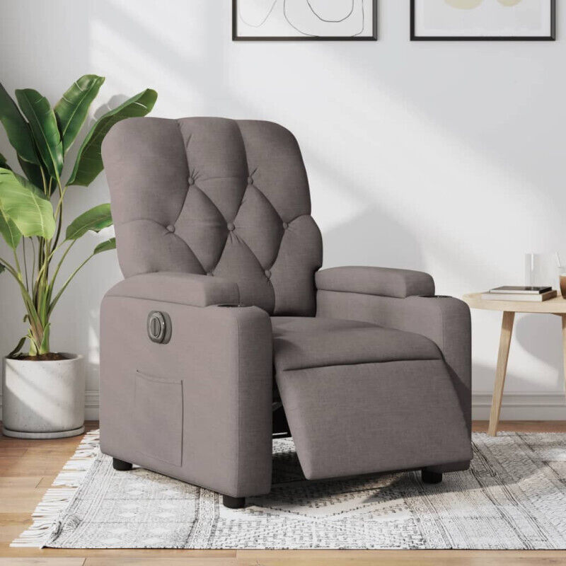 Vidaxl - Fauteuil inclinable électrique Taupe Tissu 784175