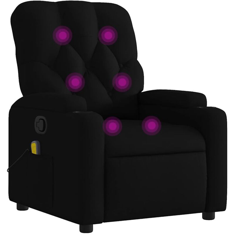 Fauteuil de massage inclinable Noir Tissu - Vidaxl