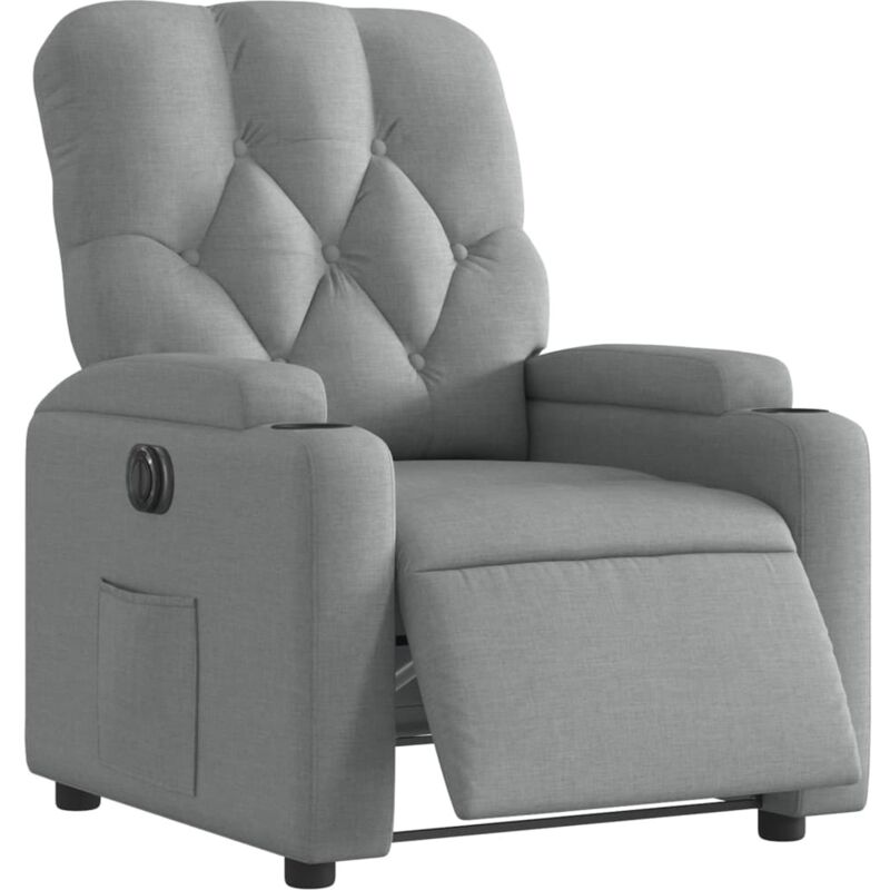vidaXL Fauteuil électrique réglable tissu gris clair