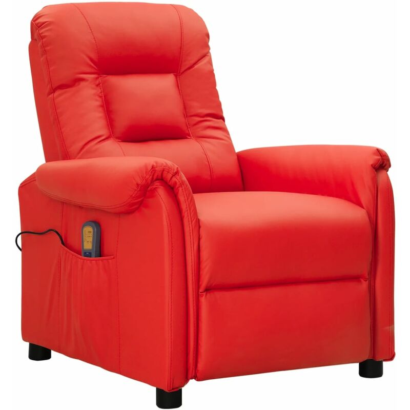 Fauteuil de massage inclinable Rouge Similicuir Vidaxl Rouge