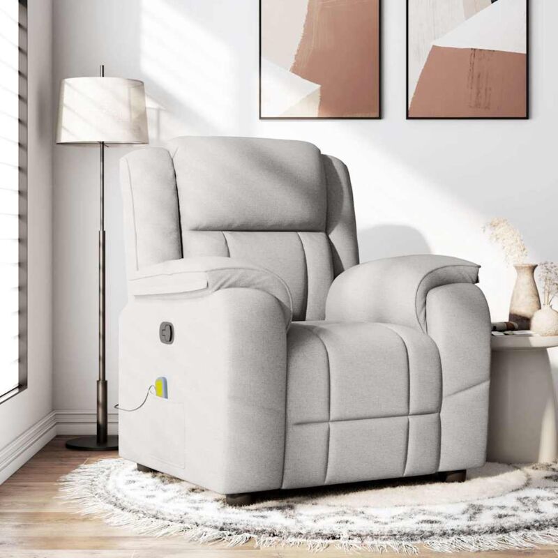 Fauteuil de massage inclinable gris nuage tissu Vidaxl