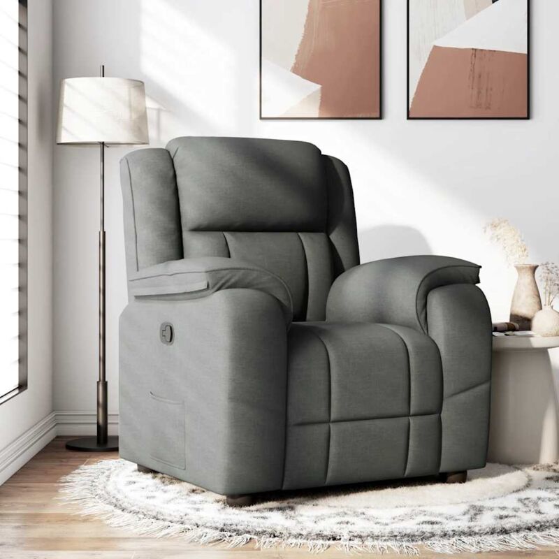 Vidaxl - Fauteuil inclinable Gris foncé Tissu