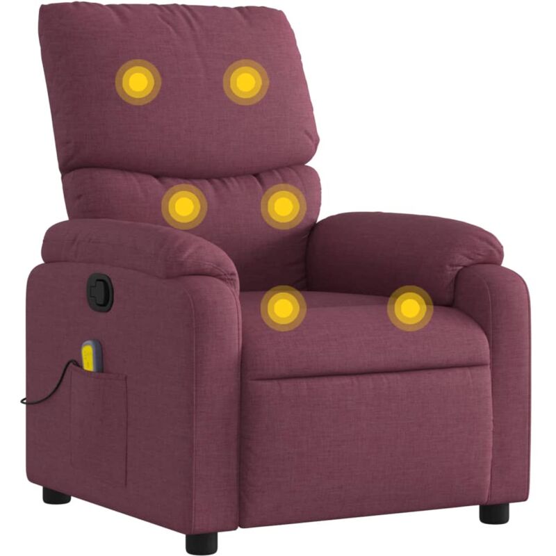 Vidaxl - Fauteuil de massage inclinable Violet Tissu