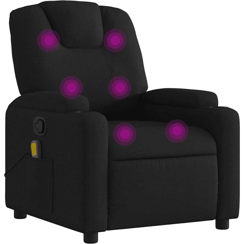 vidaXL Fauteuil de massage, relaxation tissunoir