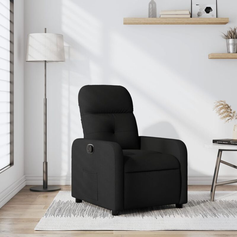 Fauteuil inclinable Noir Tissu vidaXL