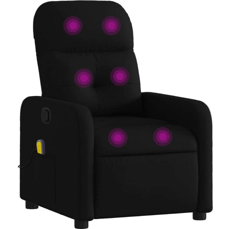 Fauteuil de massage inclinable Noir Tissu vidaXL