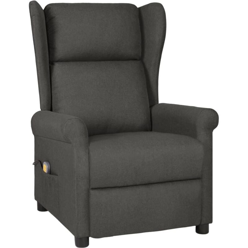 Fauteuil de massage Gris foncé Tissu - Vidaxl