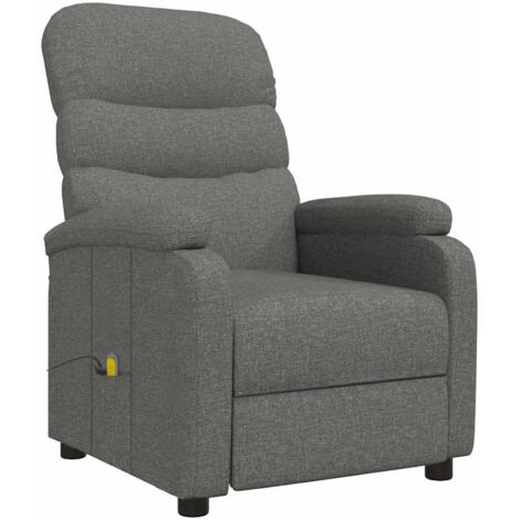 Fauteuil de Massage Relaxation  Fauteuil de Luxe Gris foncé Tissu pour la Maison, Salon  -BV28019