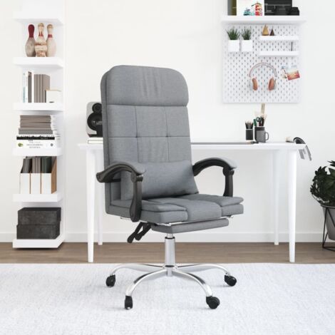 Fauteuil de Massage Relaxation  Fauteuil de Luxe inclinable de bureau Gris clair Tissu -BV36741