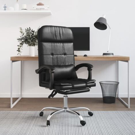Fauteuil de Massage Relaxation  Fauteuil de Luxe inclinable de bureau Noir Similicuir -BV42553