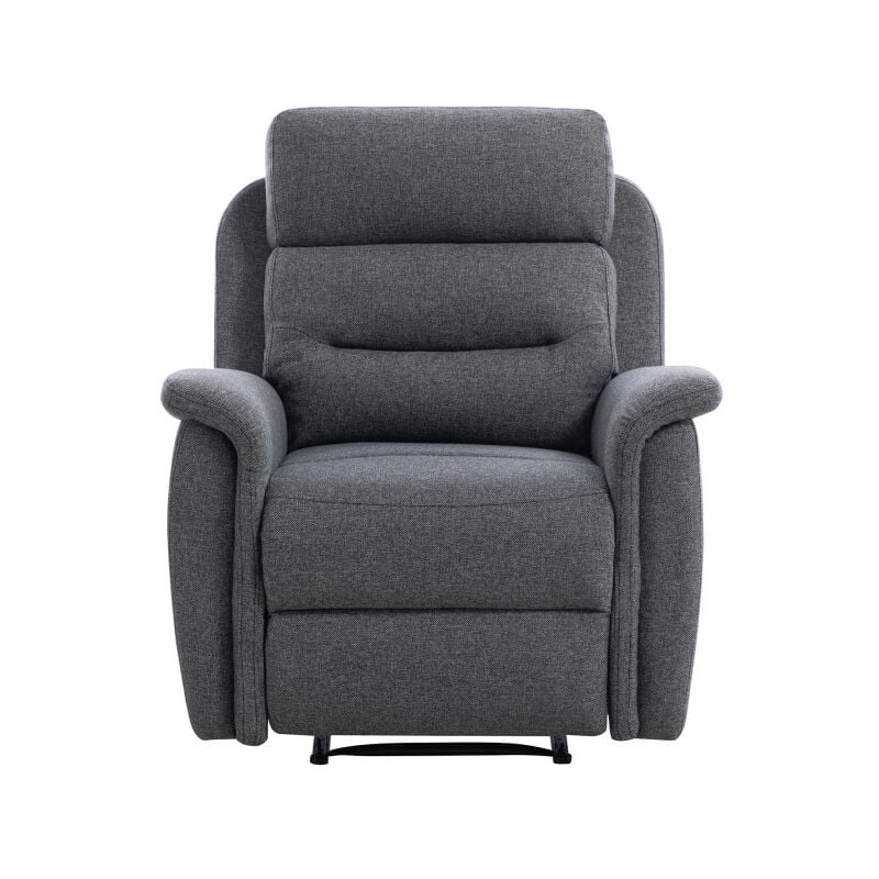 Usinestreet - Fauteuil de Relaxation 1 place en Tissu Gris léon - Gris foncé