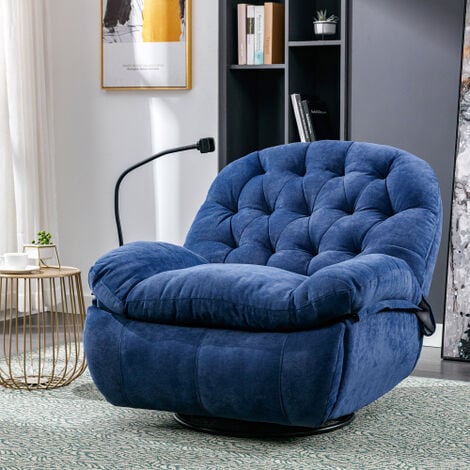 Fauteuil de relaxation 360 électrique polaire Teddy, fauteuil pour personne agée avec fonction inclinable,massage, chaleur, et télécommande, nouveau modèle - bleu