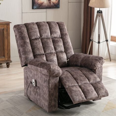 Fauteuil de relaxation électrique fauteuil releveur inclinable 160o avec repose-pied ajustable, Fonction de chauffage,Massage, Marron