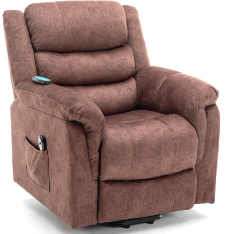 Fauteuil de relaxation électrique fauteuil releveur inclinable 160o avec repose-pied ajustable, Fonction de chauffage,Massage,Orange