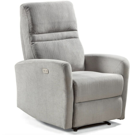 Fauteuil de relaxation électrique microfibre Kali-Gris clair