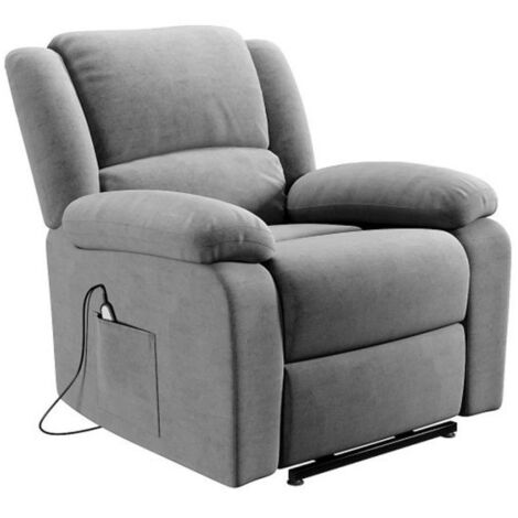 Fauteuil de Relaxation Electrique Microfibre "Ota" 96cm Gris