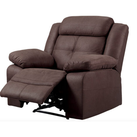 Fauteuil de relaxation électrique nubuck chocolat Pinya