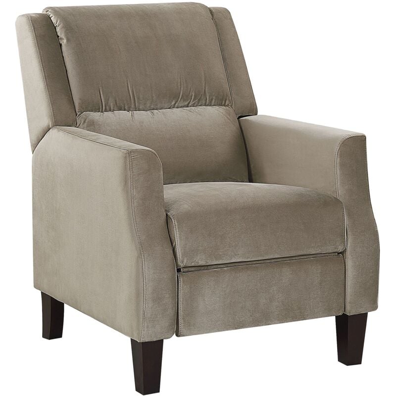 Fauteuil de Relaxation Beige Inclinable avec Rembourrage Épais Confort d'Assise et Position Réglable pour Soirée Télé et Cinéma à Domicile Beliani