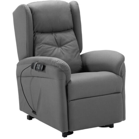Fauteuil de relaxation et releveur électrique 2 moteurs tissu Kalone-Gris foncé
