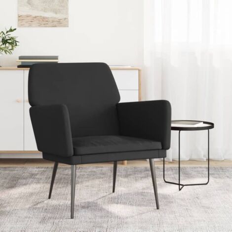 Fauteuil de relaxation Fauteuil confortable Noir 62x79x79 cm Velours pour salon -BV80657