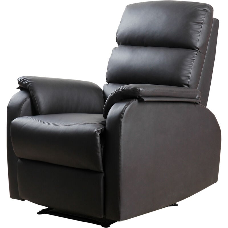 Fauteuil de relaxation inclinable avec repose-pied ajustable revêtement synthétique brun foncé