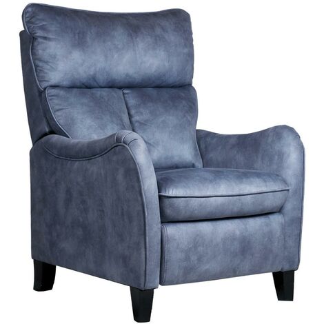 Fauteuil de relaxation manuel microfibre Mika-Bleu clair