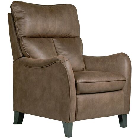Fauteuil de relaxation manuel microfibre Mika-Marron clair