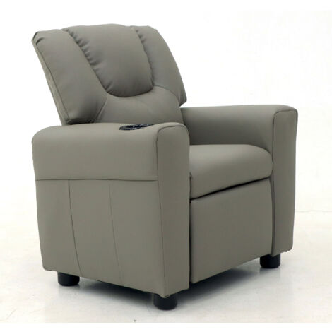 Fauteuil de relaxation manuel pour enfant 61x42x65 cm en PU gris
