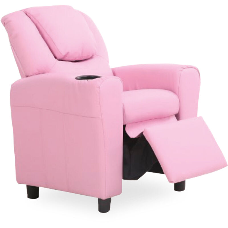 M&s - Fauteuil de relaxation manuel pour enfant 62x56x69 cm en pu rose M&s - Fauteuil de relaxation manuel pour enfant 62x56x69 cm en pu rose