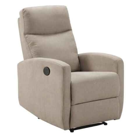Fauteuil de relaxation manuel tissu Kaleria-Beige