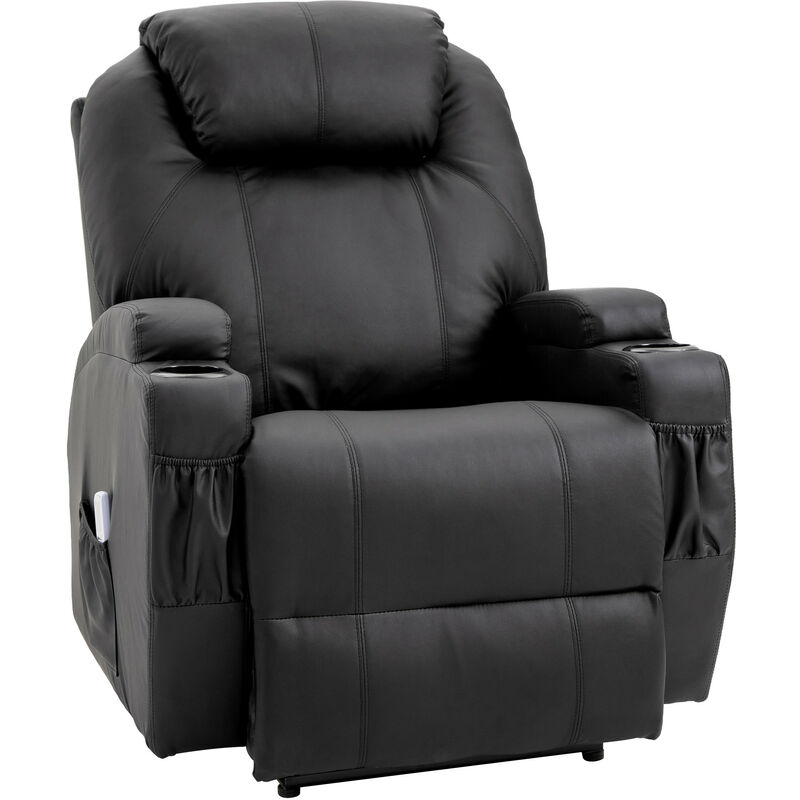 MH - Fauteuil de relaxation électrique massant charlotte Noir