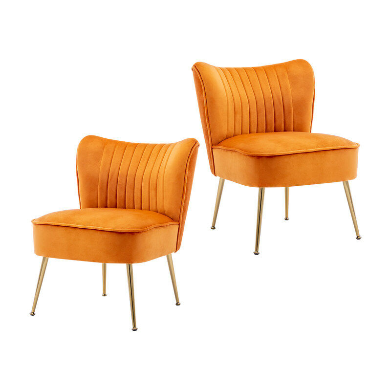 Wahson Office Chairs - Fauteuil de Salon Confortable Lot de 2 Fauteuil Scandinave avec Siège Épais Chaise Salon Rembourrée pour Salon et Chambre,