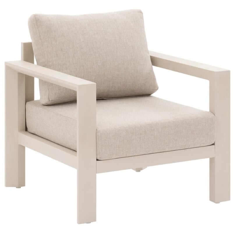 Fauteuil de salon de jardin Évasion argile polyester et aluminium - Hespéride