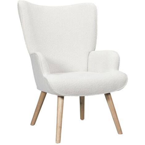 Fauteuil de salon en bouclette RHEA