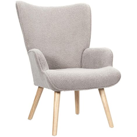 Fauteuil de salon en bouclette RHEA