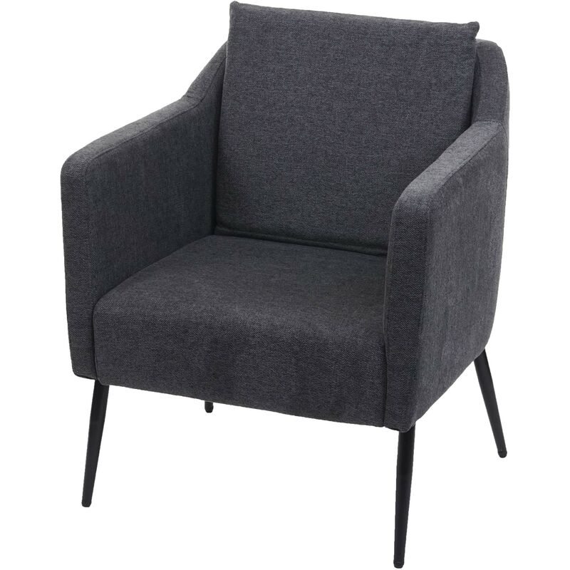 fauteuil de salon hhg 707a, fauteuil fauteuil cocktail fauteuil relax tissu/textile gris foncé - grey