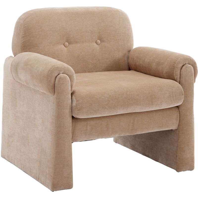 Fauteuil relax, Fauteuil de Salon Moderne Fauteuil Craupaud Adulte Fauetuil en Chenille avec Coussin épais, Fauteuil pour Salon, Kaki