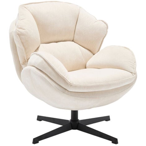 WAHSON OFFICE CHAIRS Fauteuil de Salon Pivotante Fauteuil Salon Moderne avec Coussin Epais, Cadre en Métal, Fauteuil Relax pour Salon, Jaune, Wahson